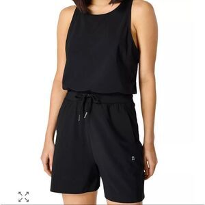 Sweaty Betty women’s black explorer shorts romper size 8-10